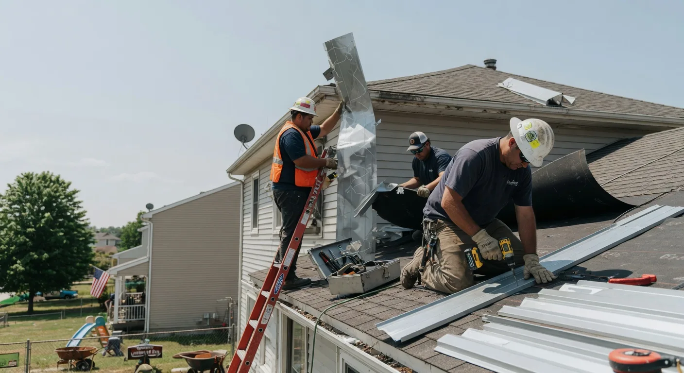 Storm Damage Metal Roof Repair in South Carver, MA
